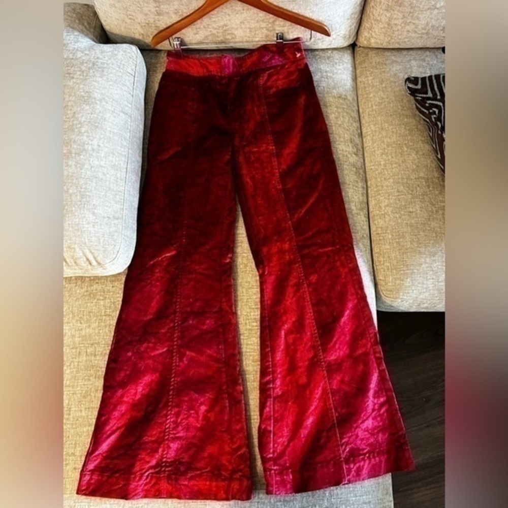 Free People Walk With You Velvet Flare Trouser
Pants in Cherry Juice - Picture 2 of 10
